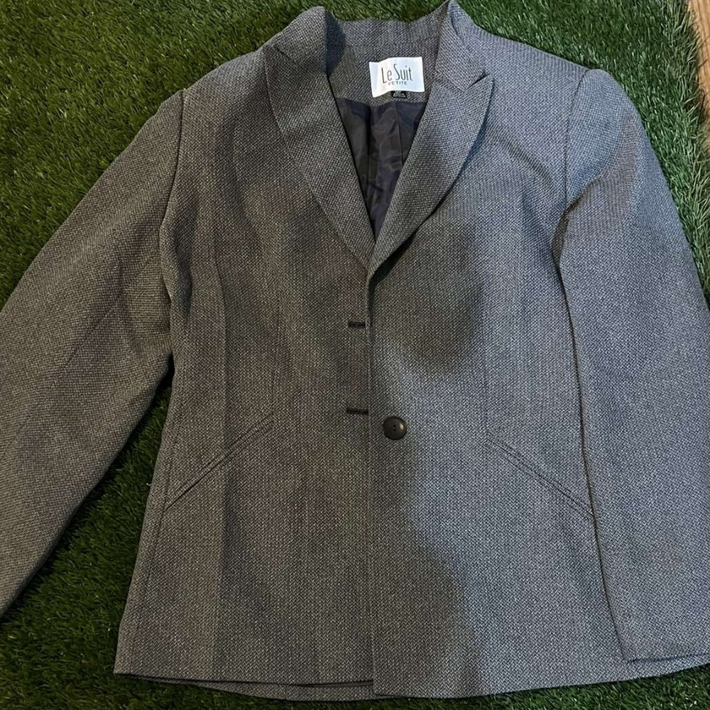 LeSuit, Grey Blazer with shoulder pads
